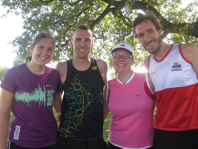 Zoe (a fellow parkrunner), Andy (a rather fast parkrunner), Sharon and David. Photo: Suzan Baker