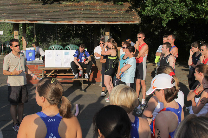 The race briefing at Hampton Pool