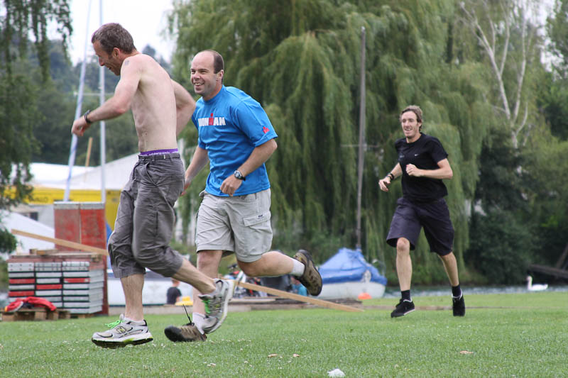 Pete, Stuart and David at the end of the 'race' (the others cheated!)