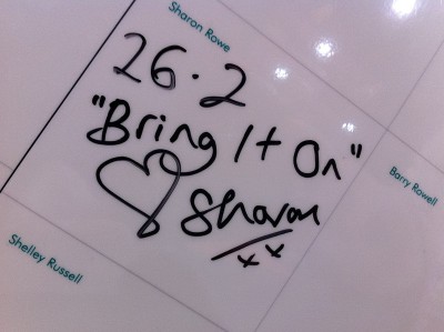 Sharon's space on the Macmillan wall