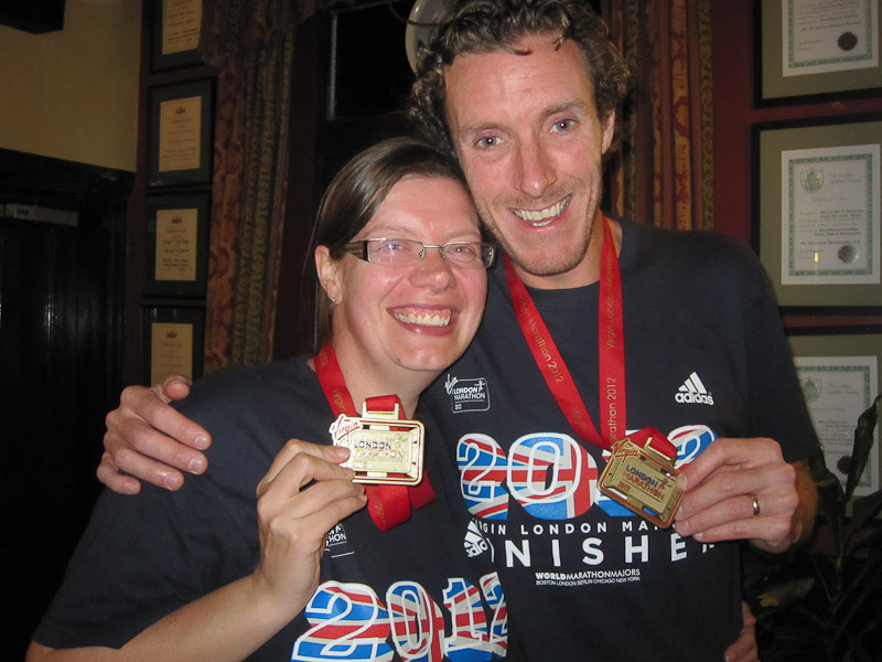 David & Sharon with their shiny medals
