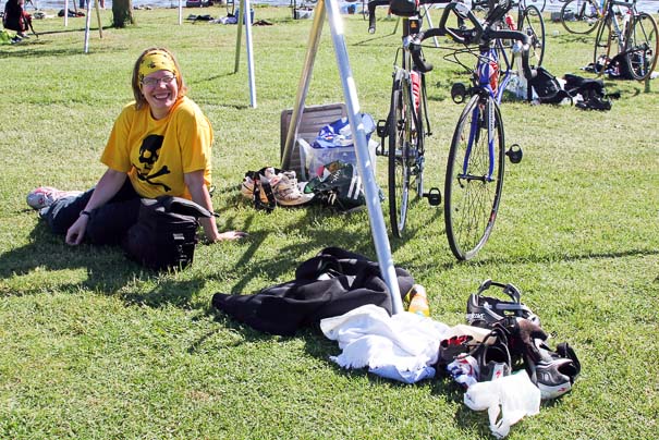 Supporting at the 2008 Bala middle distance triathlon in Wales.