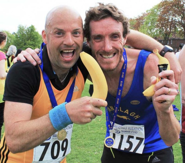 Stefan and David with their post-race bananas!! Photo: Rodney McCulloch
