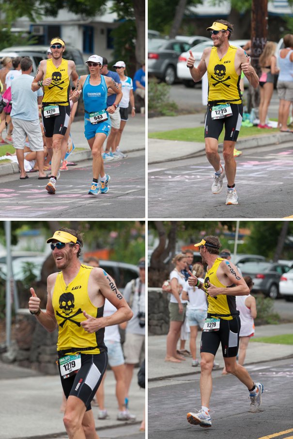 Coming down Hualalai Road.  I think I was acknowledging the support of a group of Australians who were versed in all things pirate!