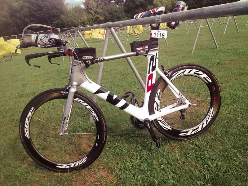 Bike racked early on Saturday morning.