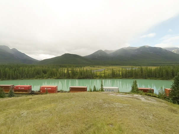 Just your usual 100 odd carriage train with two shipping containers per carriage