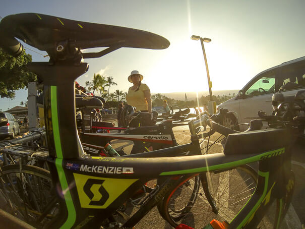 Just your regular 2nd place finisher in the 2013 championships parks his bike up (unlocked) whilst going for a swim!