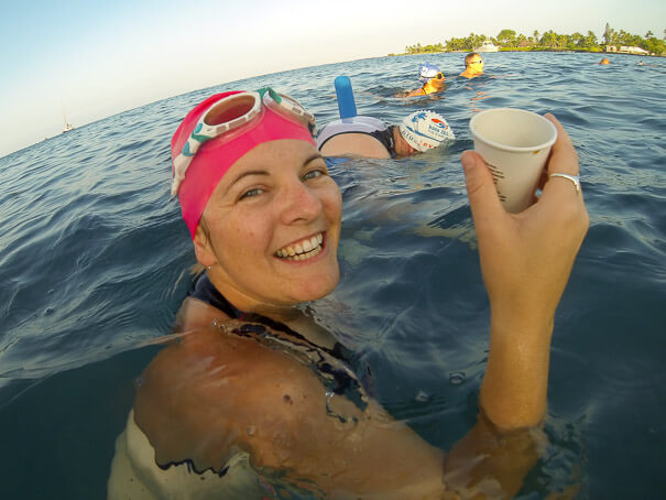 Whilst Andy drowned Emma enjoyed her coffee